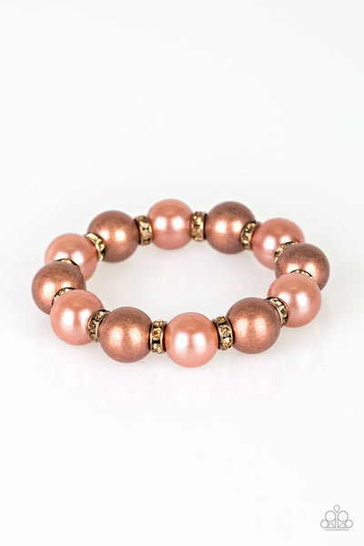 So Not Sorry - Copper Pearl Bead Bracelet - Paparazzi Accessories