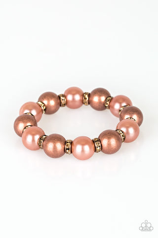 So Not Sorry - Copper Pearl Bead Bracelet - Paparazzi Accessories