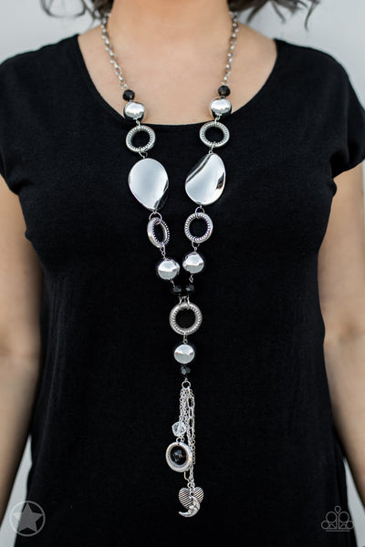Total Eclipse Of the Heart - Silver/Black Necklace - Paparazzi Accessories
