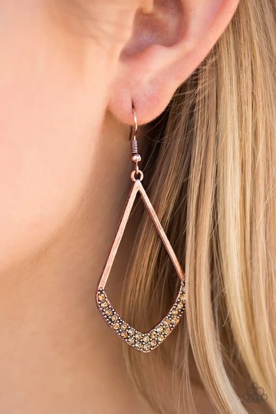 Double Dip - Copper Earrings - Paparazzi Accessories