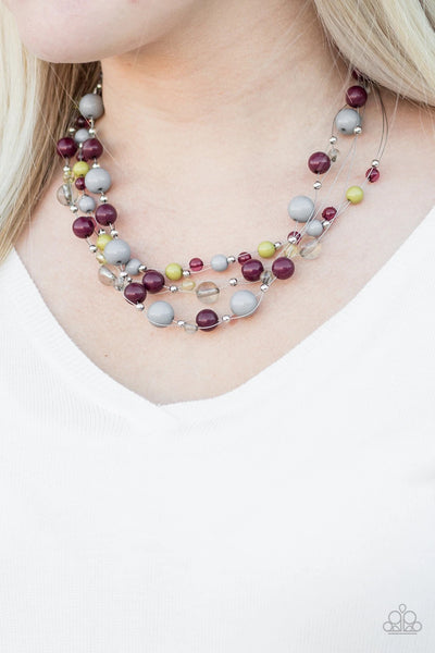 Set The World On Wire - Multi Necklace - Paparazzi Accessories