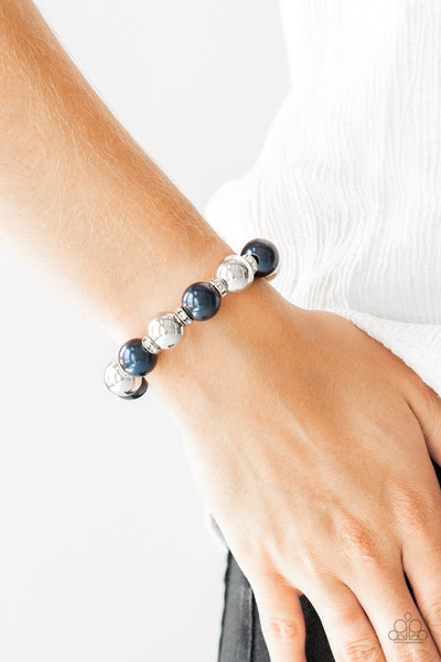 So Not Sorry - Blue Pearl Bead Bracelet - Paparazzi Accessories