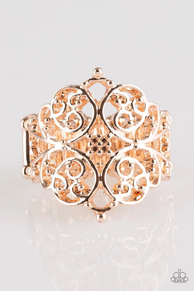 Victorian Valor - Rose Gold Ring - Paparazzi Accessories