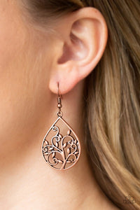 Enchanted Vines - Copper Earrings - Paparazzi Accessories