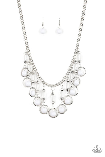 Cool Cascade - White Necklace - Paparazzi Accessories