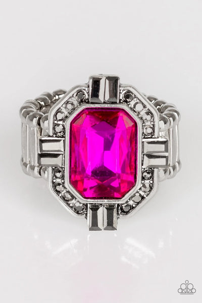 Outta My Way - Pink Rhinestone Ring - Paparazzi Accessories