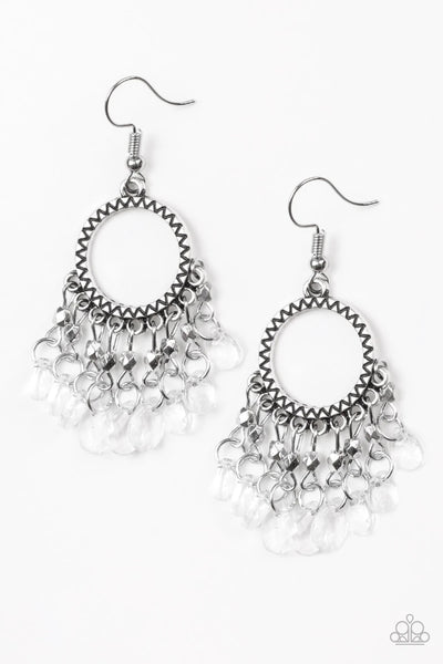 Paradise Palace - White - Earrings - Paparazzi Accessories