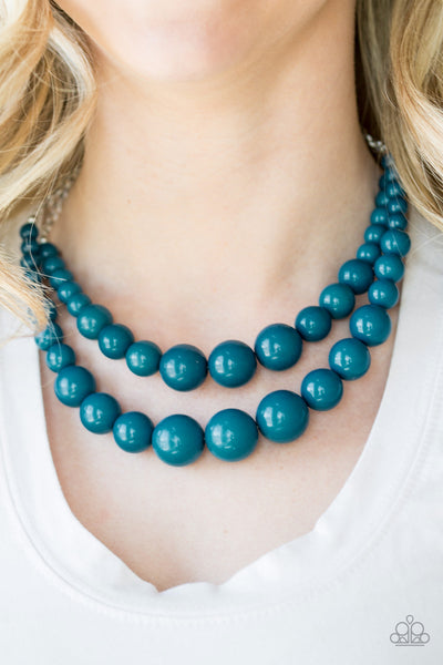 Full Bead Ahead! - Blue Bead Necklace - Paparazzi Accessories