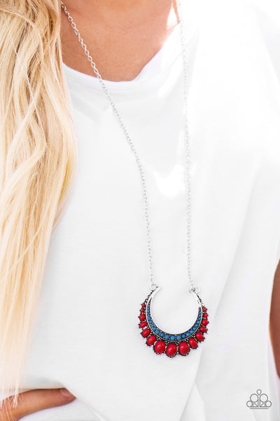 Count To Zen - Red/Blue Necklace - Paparazzi Accessories