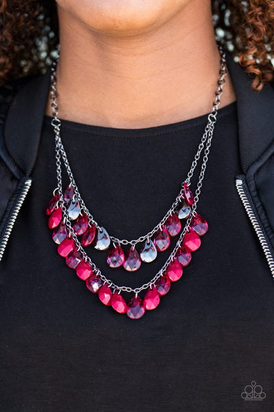 Storm Warning - Red Necklace - Paparazzi Accessories