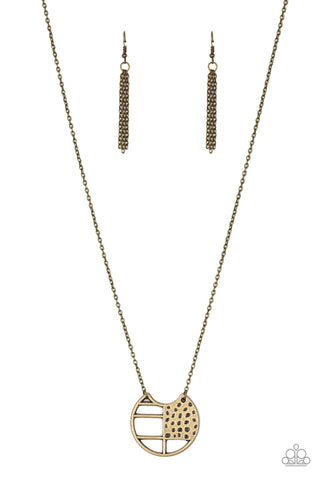 Abstract Aztec - Brass Necklace - Paparazzi Accessories