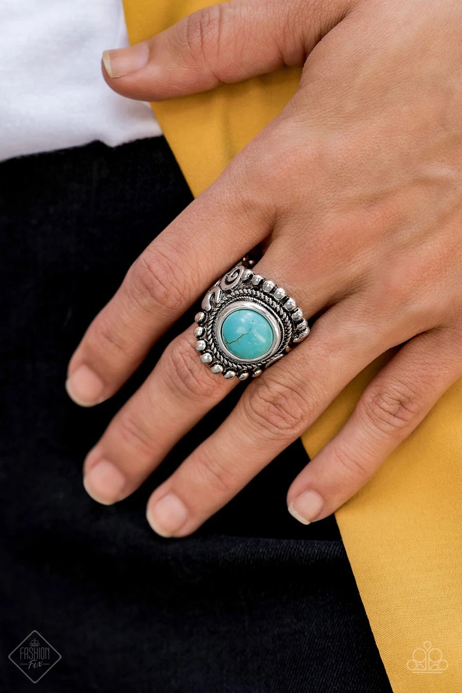 Nomad Drama - Blue Turquoise Stone Ring - Paparazzi Accessories