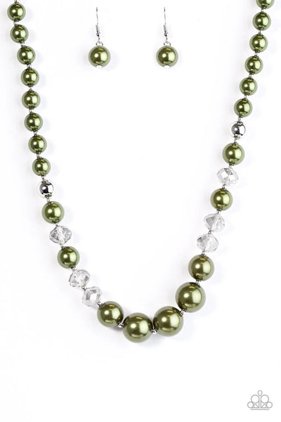 GLAM Straight - Green Necklace - Paparazzi Accessories