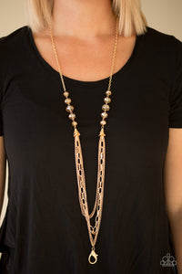 Turn It Up-Town - Gold Necklace - Paparazzi Accessories