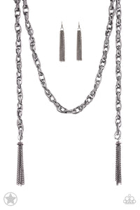 SCARFed for Attention - Gunmetal Necklace - Paparazzi Accessories