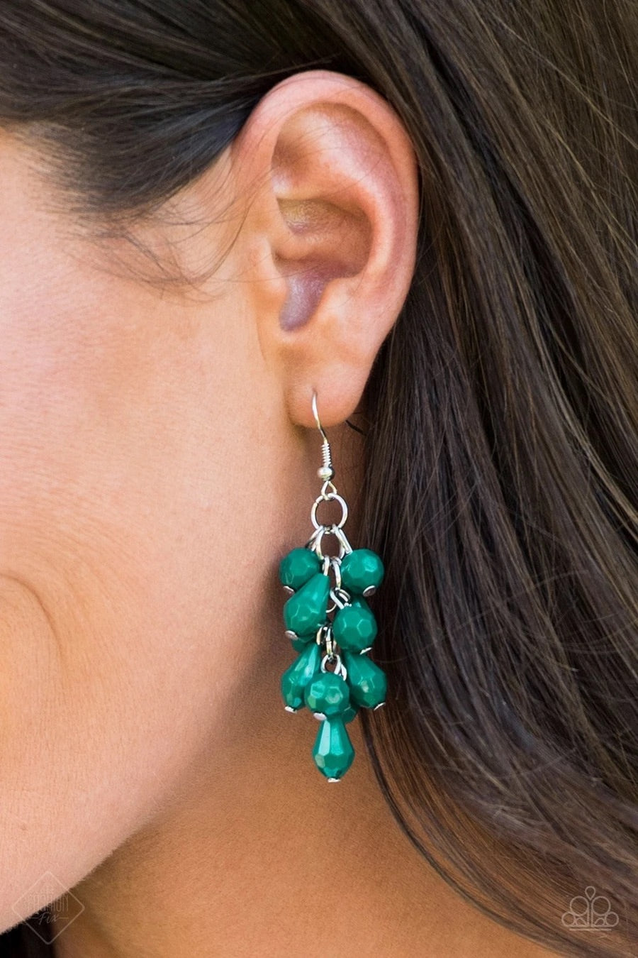 Fabulously Flamenco - Green Earrings - Paparazzi Accessories