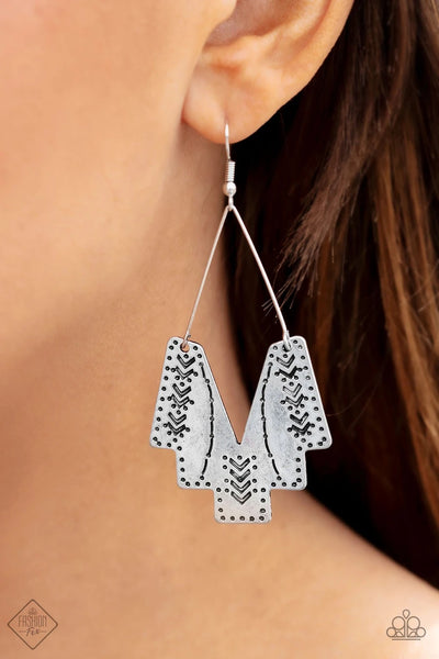 Arizona Adobe - Silver Earrings - Paparazzi Accessories