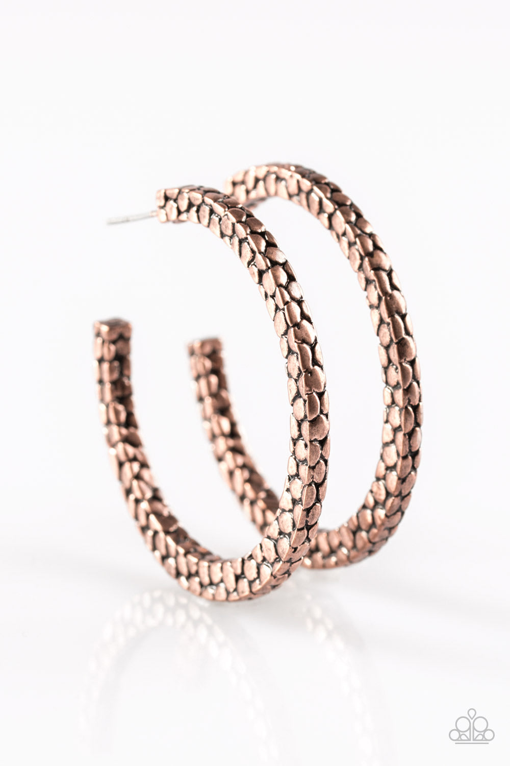 Make The Beast of It - Copper Hoop Earrings - Paparazzi Accessories