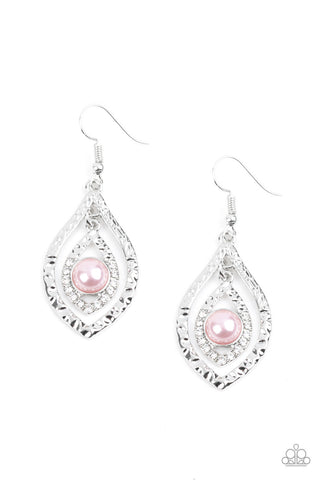 Breaking Glass Ceilings - Pink Earrings - Paparazzi Accessories