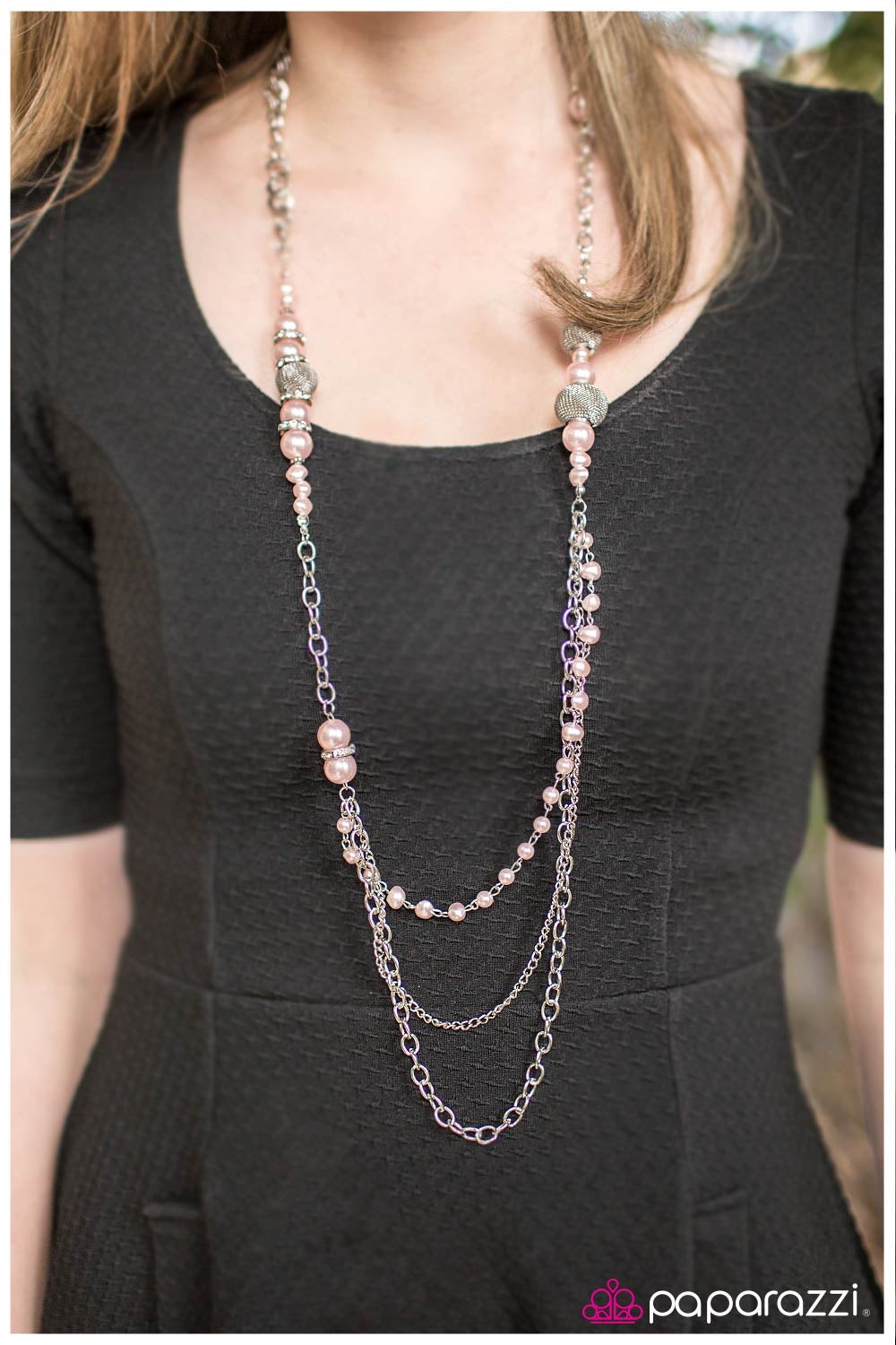 Enmeshed In Elegance - Pink Pearl Necklace - Paparazzi Accessories