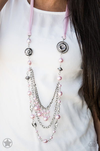 All The Trimmings - Pink Pearl Necklace - Paparazzi Accessories