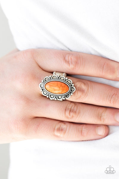Desert Grotto - Orange Ring - Paparazzi Accessories