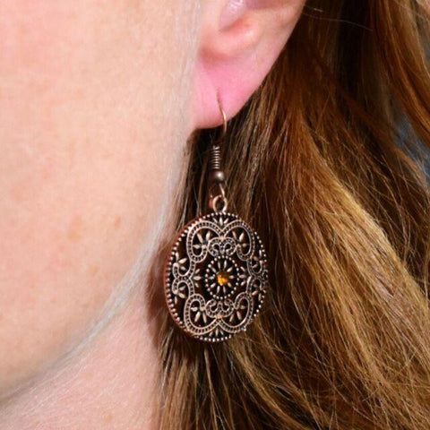 Rochester Royale - Copper Earrings - Paparazzi Accessories
