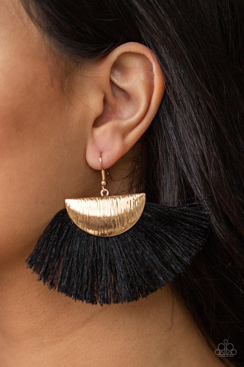 Fox Trap - Black Fringe Earrings - Paparazzi Accessories