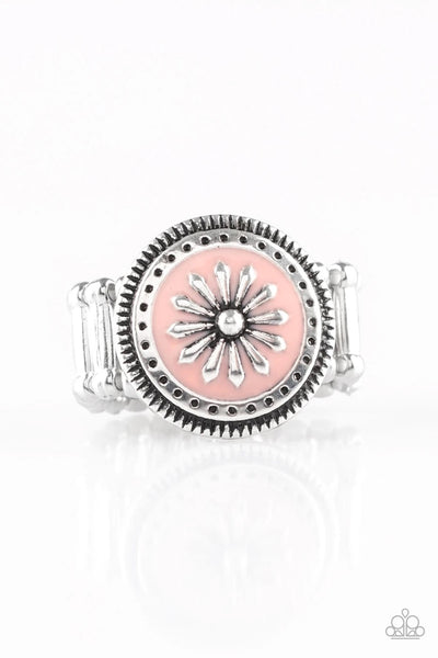 Free - Spirited Flower - Pink Ring - Paparazzi Accessories