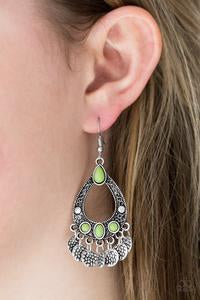 Island Escapade - Green Earrings - Paparazzi Accessories