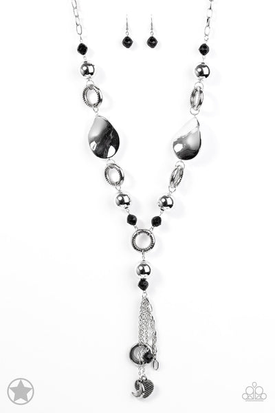 Total Eclipse Of the Heart - Silver/Black Necklace - Paparazzi Accessories