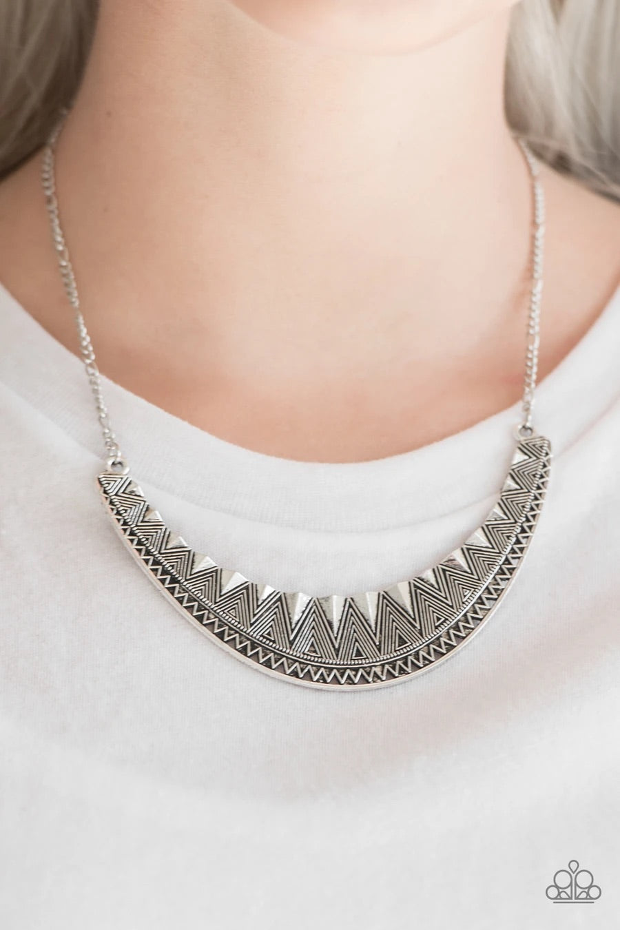 Thrown To The Lions - Silver Necklace - Paparazzi Accessories