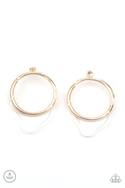 Clear The Way - Gold Post Earrings - Paparazzi Accessories