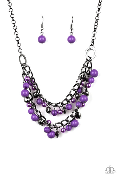 Watch Me Now - Purple Pearl Bead Necklace - Paparazzi Accessories