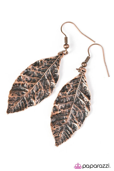 I’m Just LEAF-ing - Cooper Earrings - Paparazzi Accessories