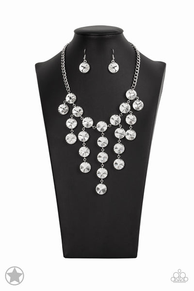 Spotlight Stunner - White Rhinestone Necklace - Paparazzi Accessories