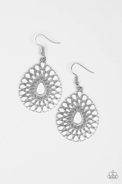 City Chateau - White Earrings - Paparazzi Accessories