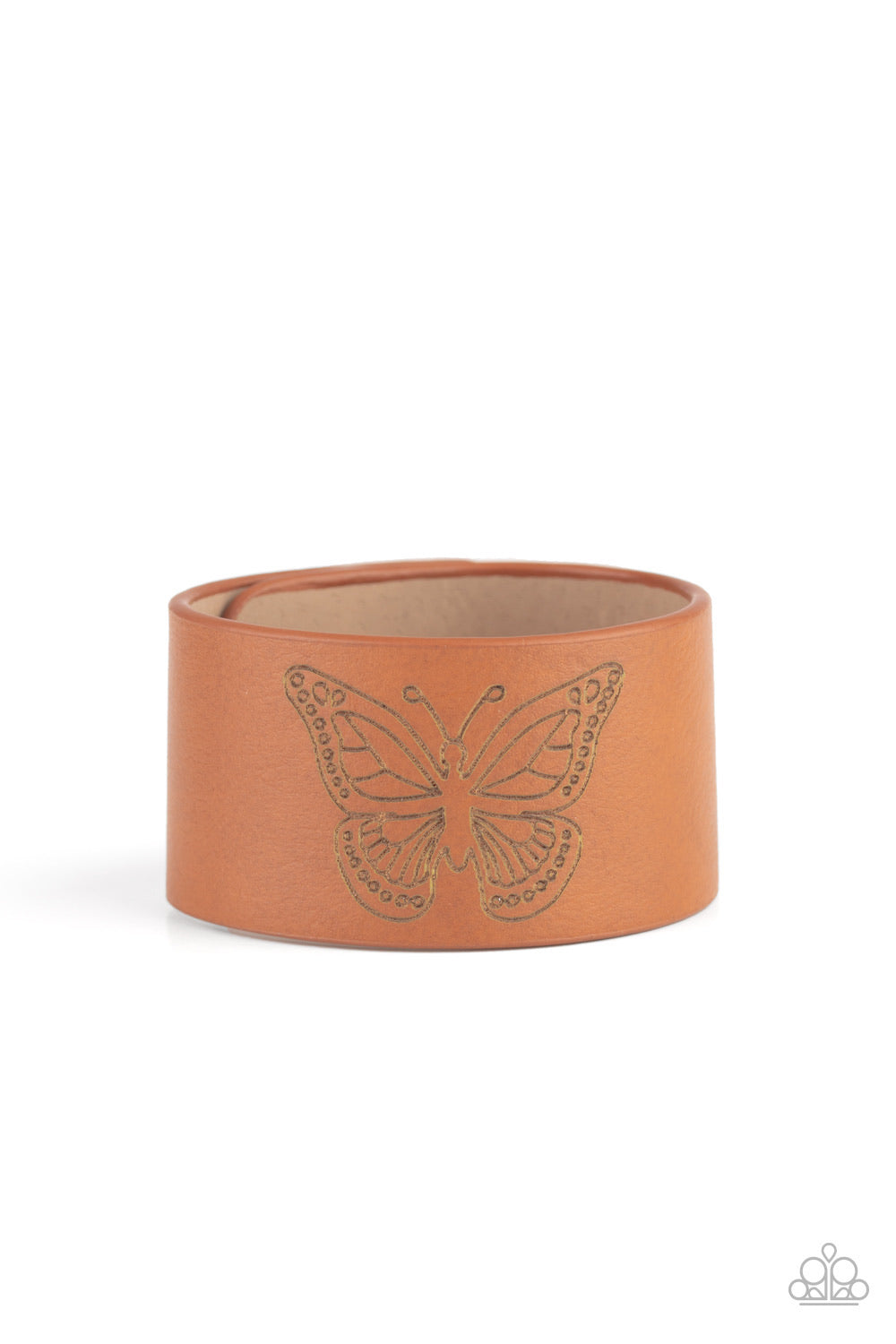 Flirty Flutter - Brown Leather Bracelet - Paparazzi Accessories