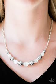 Upper GLASS - White Necklace - Paparazzi Accessories