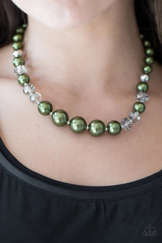 GLAM Straight - Green Necklace - Paparazzi Accessories