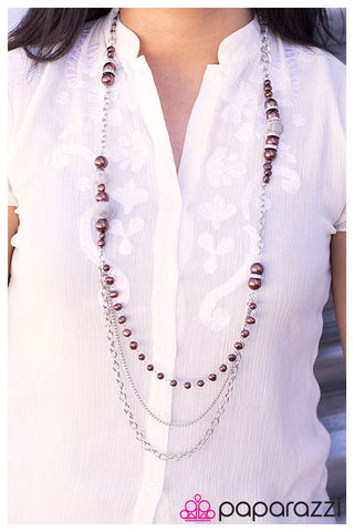 Enmeshed In Elegance - Brown Pearl Necklace - Paparazzi Accessories