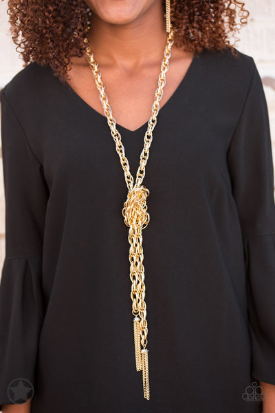 SCARFed for Attention - Gold  Chain Necklace - Paparazzi Accessories
