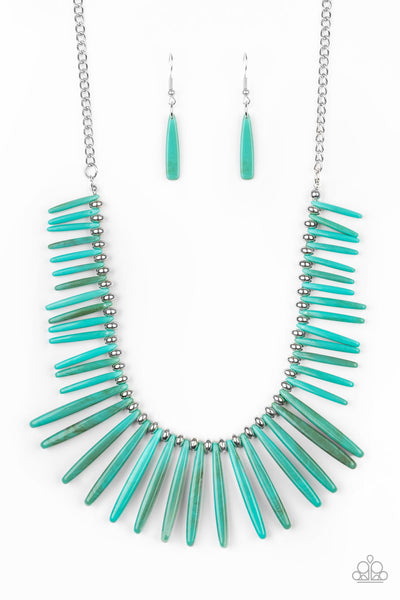 Out Of My Element - Blue Acrylic Necklace - Paparazzi Accessories