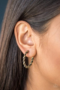 Plainly Panama - Brass Earrings - Paparazzi Accessories
