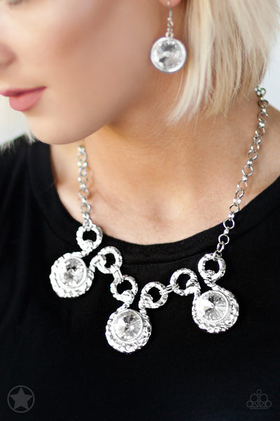 Hypnotized - Silver Rhinestone Necklace - Paparazzi Accessories