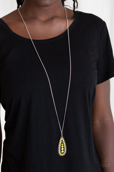 Tiki Tease - Yellow Necklace - Paparazzi Accessories