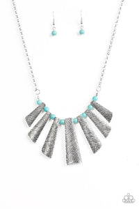 Sassy Stonehenge - Blue Stone Necklace - Paparazzi Accessories