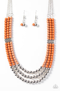 Just BEAD You - Orange Beaded Necklace - Paparazzi Accessories