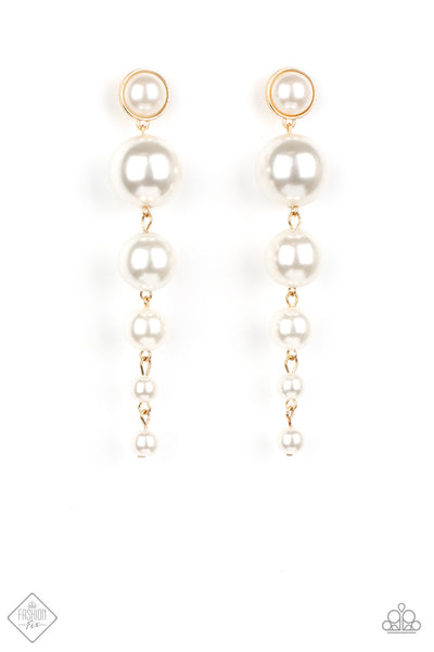 Living a WEALTHY Lifestyle - Gold Pearl Earrings - Paparazzi Accessories