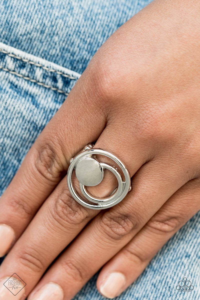 Edgy Eclipse - Silver Ring - Paparazzi Accessories